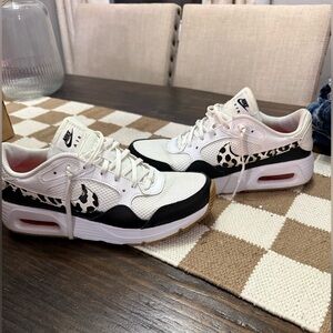 Women's Nike Air Max SC White and Black Leopard Sneakers